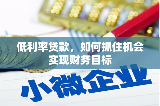 苍南低利率贷款，如何抓住机会实现财务目标