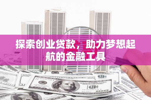 苍南探索创业贷款，助力梦想起航的金融工具