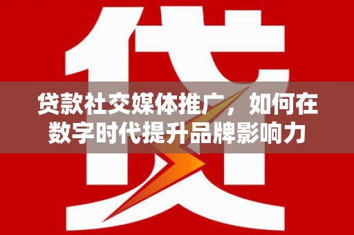 苍南贷款社交媒体推广，如何在数字时代提升品牌影响力