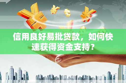 苍南信用良好易批贷款，如何快速获得资金支持？