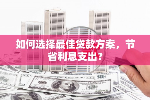 苍南如何选择最佳贷款方案，节省利息支出？