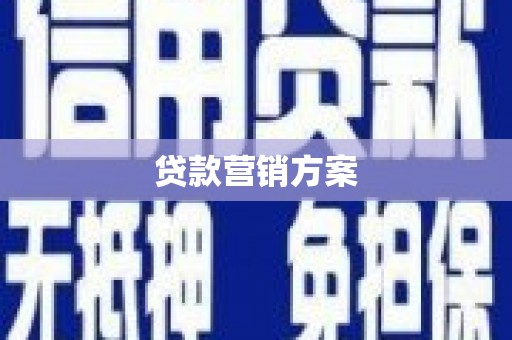 苍南贷款营销方案