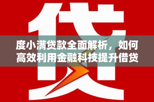 苍南度小满贷款全面解析，如何高效利用金融科技提升借贷体验
