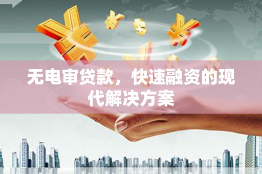 苍南无电审贷款，快速融资的现代解决方案