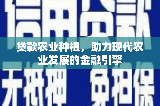 苍南贷款农业种植，助力现代农业发展的金融引擎