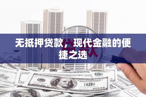 苍南无抵押贷款，现代金融的便捷之选