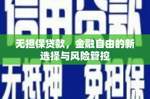 苍南无担保贷款，金融自由的新选择与风险管控