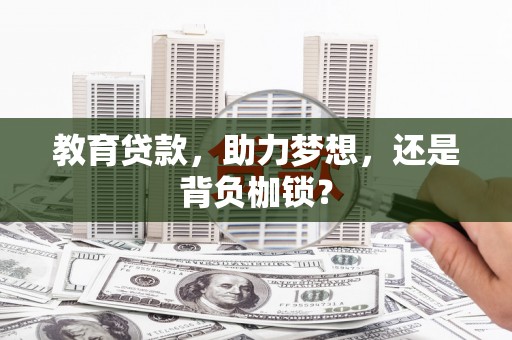 苍南教育贷款，助力梦想，还是背负枷锁？