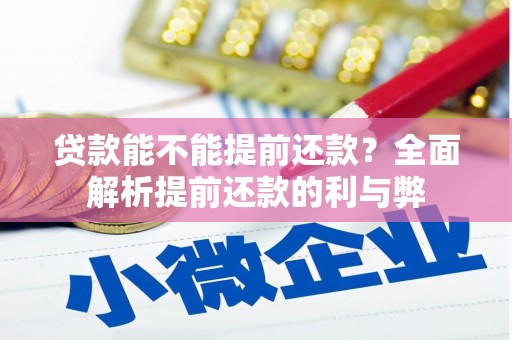 苍南贷款能不能提前还款？全面解析提前还款的利与弊