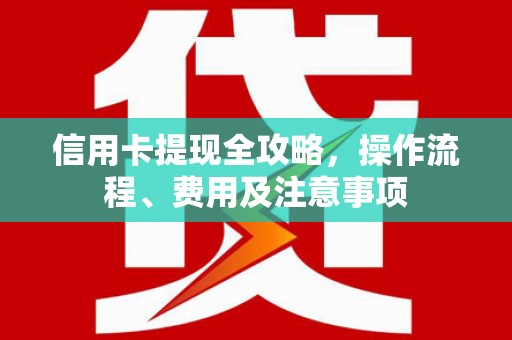 苍南信用卡提现全攻略，操作流程、费用及注意事项