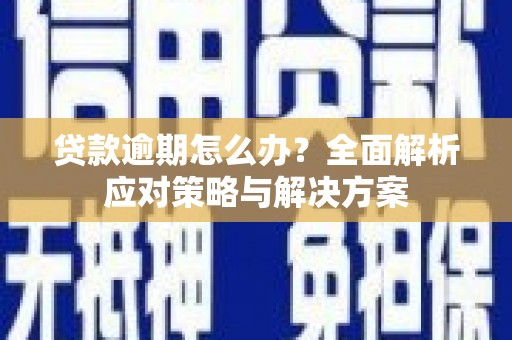 苍南贷款逾期怎么办？全面解析应对策略与解决方案