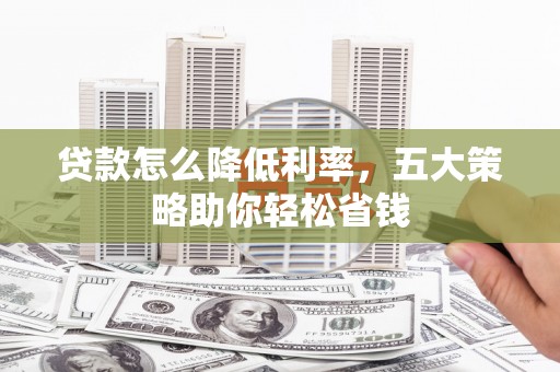 苍南贷款怎么降低利率，五大策略助你轻松省钱