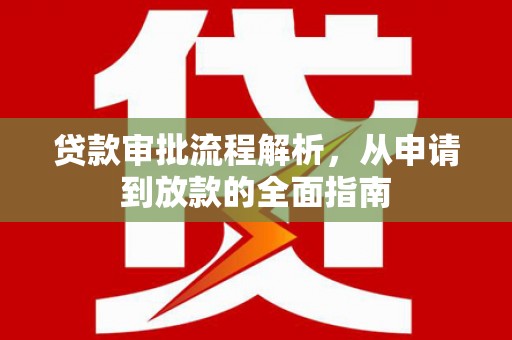 苍南贷款审批流程解析，从申请到放款的全面指南