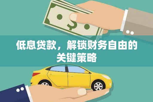 苍南低息贷款，解锁财务自由的关键策略