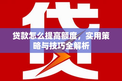 苍南贷款怎么提高额度，实用策略与技巧全解析