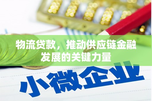 苍南物流贷款，推动供应链金融发展的关键力量