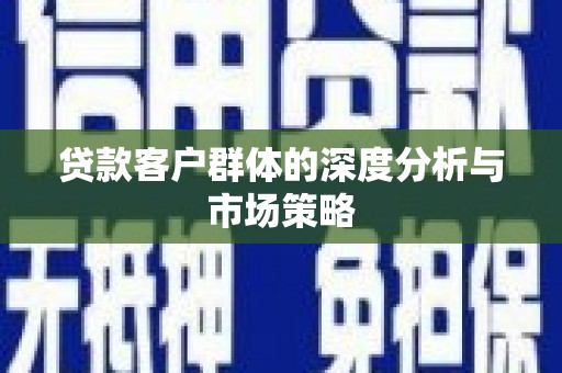 苍南贷款客户群体的深度分析与市场策略
