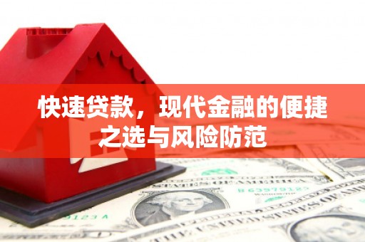 苍南快速贷款，现代金融的便捷之选与风险防范