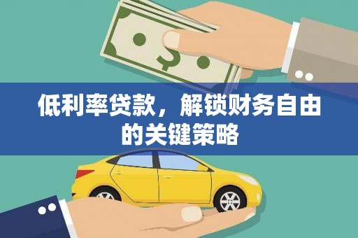 苍南低利率贷款，解锁财务自由的关键策略