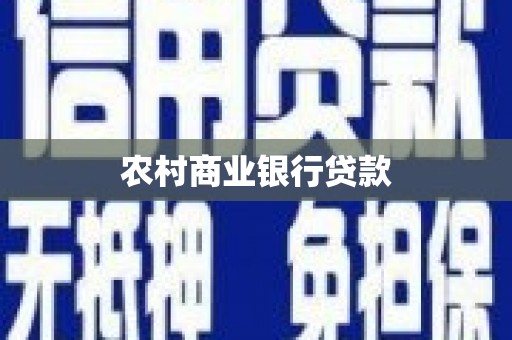 苍南农村商业银行贷款