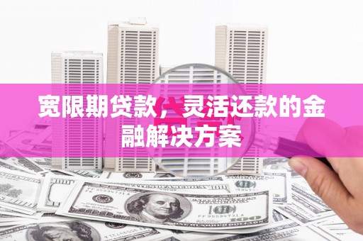 苍南宽限期贷款，灵活还款的金融解决方案