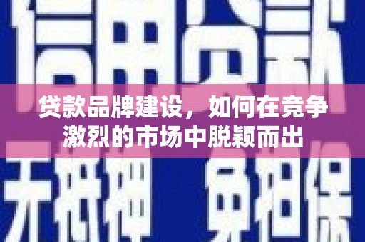 苍南贷款品牌建设，如何在竞争激烈的市场中脱颖而出