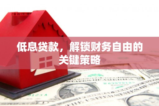 苍南低息贷款，解锁财务自由的关键策略