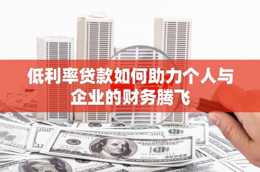 苍南低利率贷款如何助力个人与企业的财务腾飞