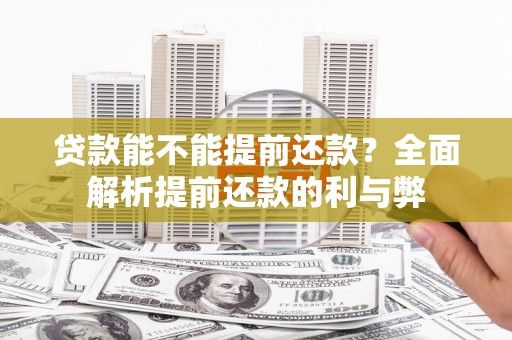 苍南贷款能不能提前还款？全面解析提前还款的利与弊