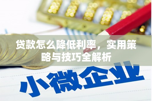 苍南贷款怎么降低利率，实用策略与技巧全解析