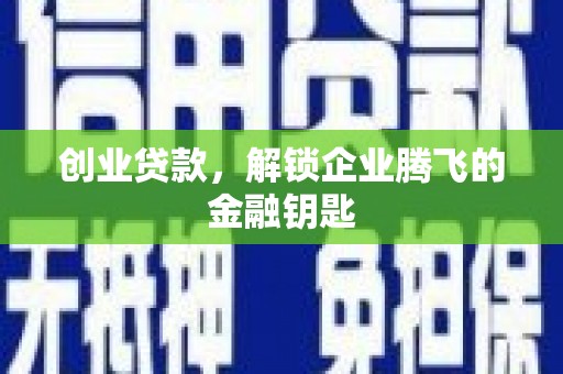 苍南创业贷款，解锁企业腾飞的金融钥匙