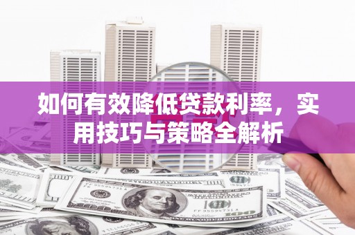 苍南如何有效降低贷款利率，实用技巧与策略全解析