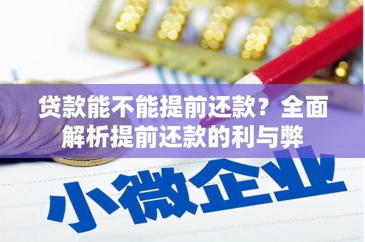 苍南贷款能不能提前还款？全面解析提前还款的利与弊