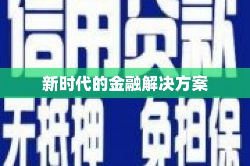 苍南新时代的金融解决方案